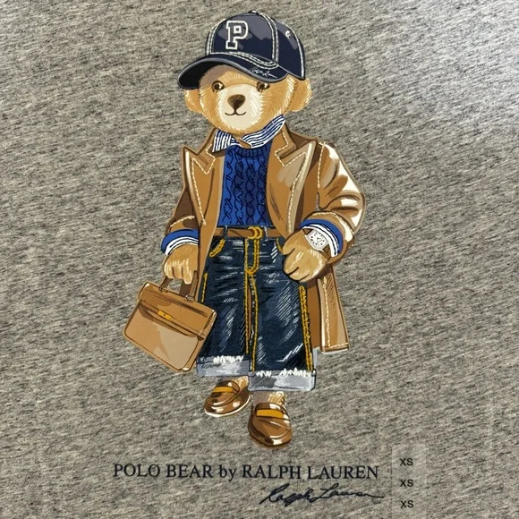 Ralph Lauren Gray women’s T-Shirt with Bear Graphic - Picture 3 of 6